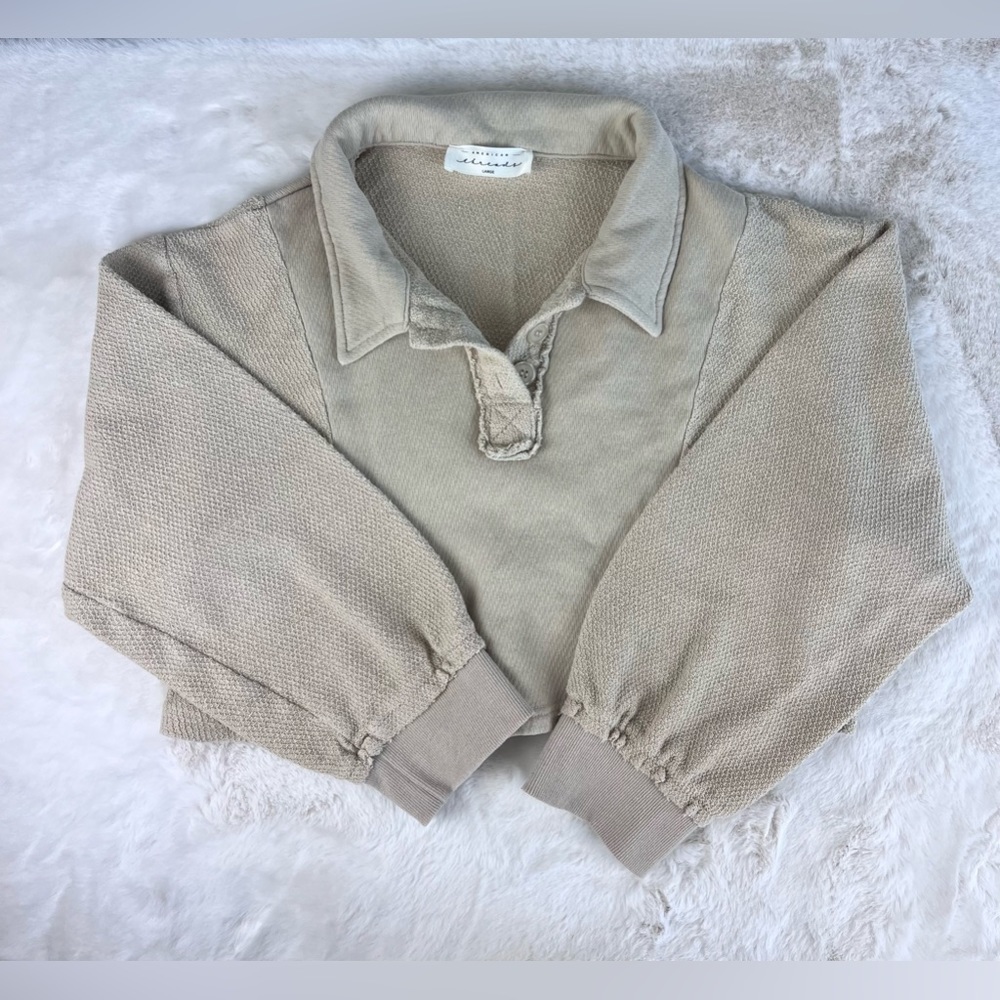 American Thread Pullover Cropped Top Size Large
